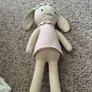 Adorable Cream and Pink Stuffed Animal Toy